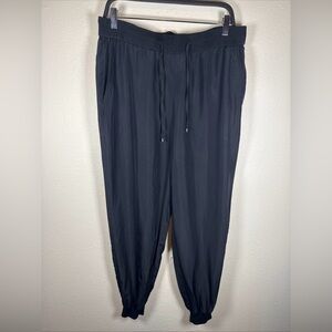 Eileen Fisher Women Pants Black Silk M Joggers Quiet Luxury Minimalist Lagenlook